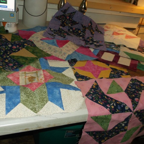 vintage quilt squares. total of 12